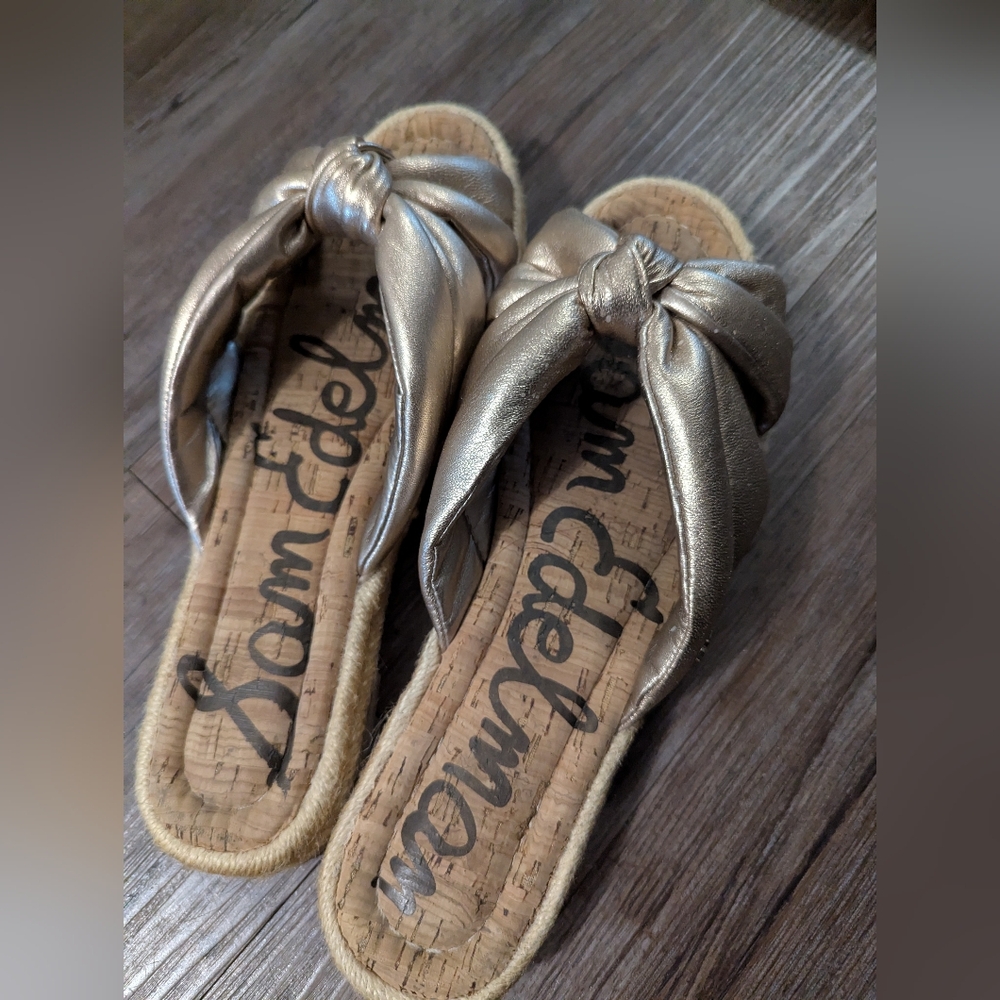 Sam Edelman gold knot flat espadrille sandals